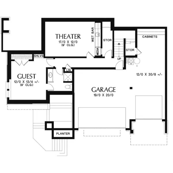 Luxury House Plan Lower Level Floor - Darnall Point Luxury Home 011S-0202 - Shop House Plans and More