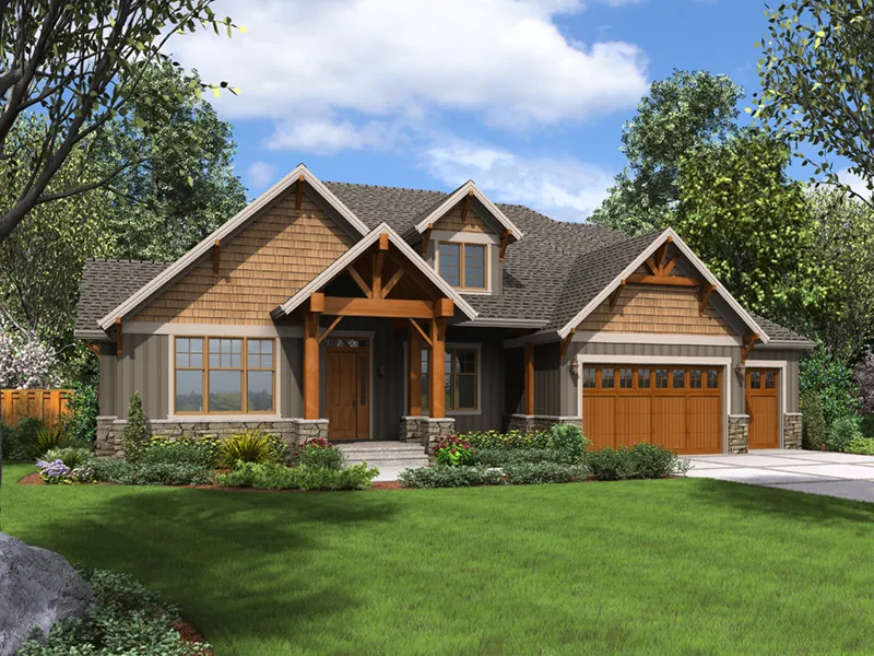 Luxury House Plan Front Image - Latham Creek Craftsman Home 011S-0203 - Shop House Plans and More