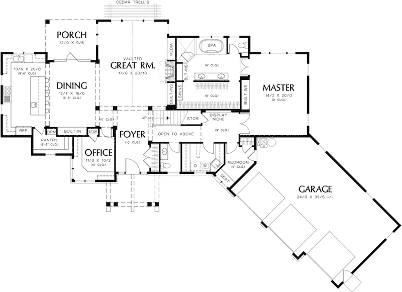 Vacation House Plan First Floor - Canterville Craftsman Home 011D-0206 - Search House Plans and More