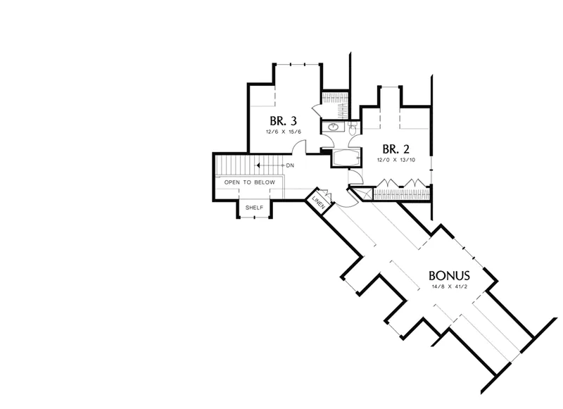 Vacation House Plan Second Floor - Canterville Craftsman Home 011D-0206 - Search House Plans and More