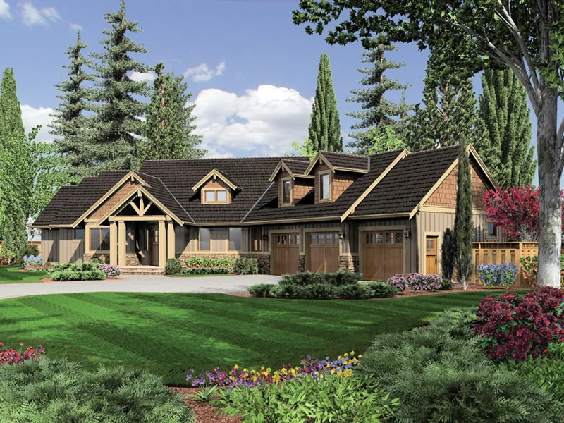 Vacation House Plan Front Image - Canterville Craftsman Home 011D-0206 - Search House Plans and More