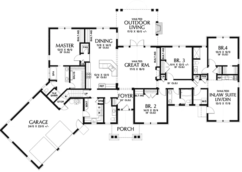 European House Plan First Floor - Lynnwood Craftsman Home 011S-0207 - Shop House Plans and More