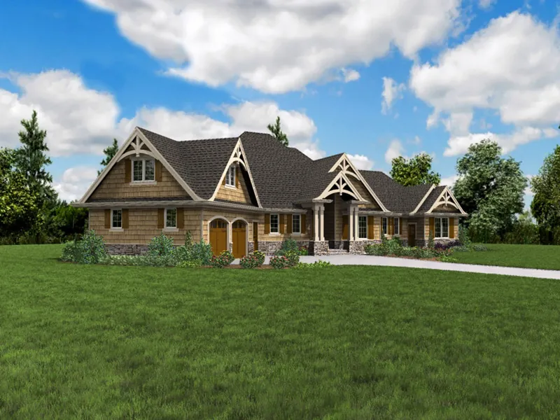 European House Plan Front Photo 02 - Lynnwood Craftsman Home 011S-0207 - Shop House Plans and More