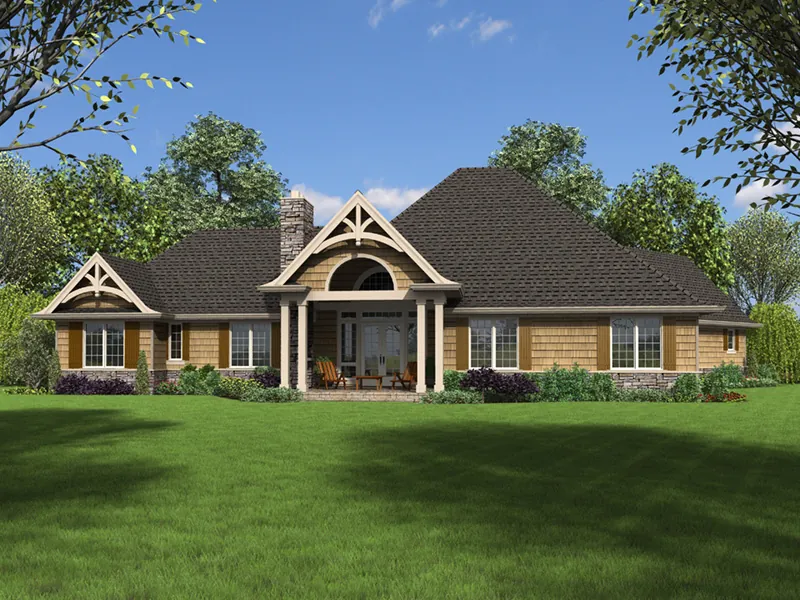 Country House Plan Rear Photo 01 - Lynnwood Craftsman Home 011S-0207 - Shop House Plans and More