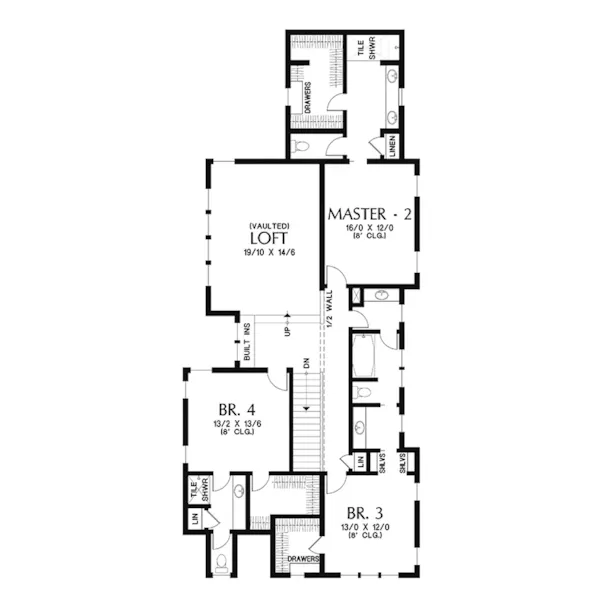 Craftsman House Plan Second Floor - Edison Lane Craftsman Home 011S-0210 - Search House Plans and More