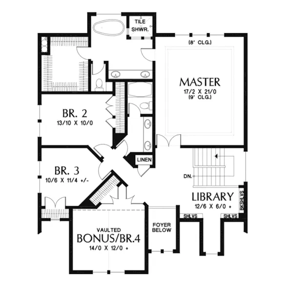 Craftsman House Plan Second Floor - Perry Farm Craftsman Home 011S-0212 - Shop House Plans and More