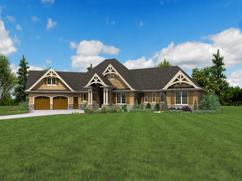 Country House Plan Front Photo 08 - Vineyard Hill Craftsman Home 011S-0215 - Shop House Plans and More