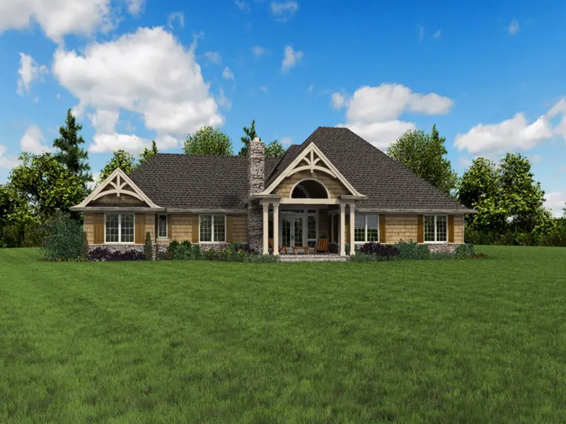 Country House Plan Rear Photo 04 - Vineyard Hill Craftsman Home 011S-0215 - Shop House Plans and More