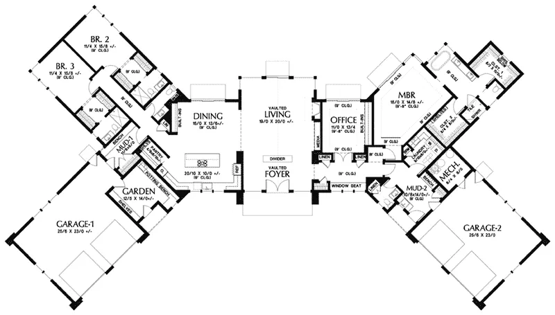 Prairie House Plan First Floor - Barley Circle Rustic Luxury Home 011S-0218 - Shop House Plans and More