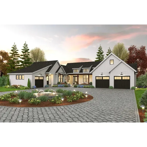 Modern Farmhouse Plan Front of Home - 011S-0219 - Shop House Plans and More