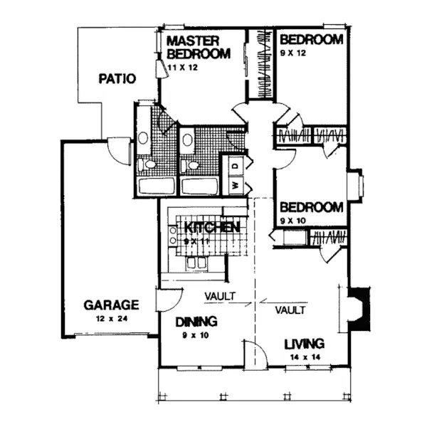 Country House Plan First Floor - Glen Hills Country Ranch Home 013D-0001 - Search House Plans and More