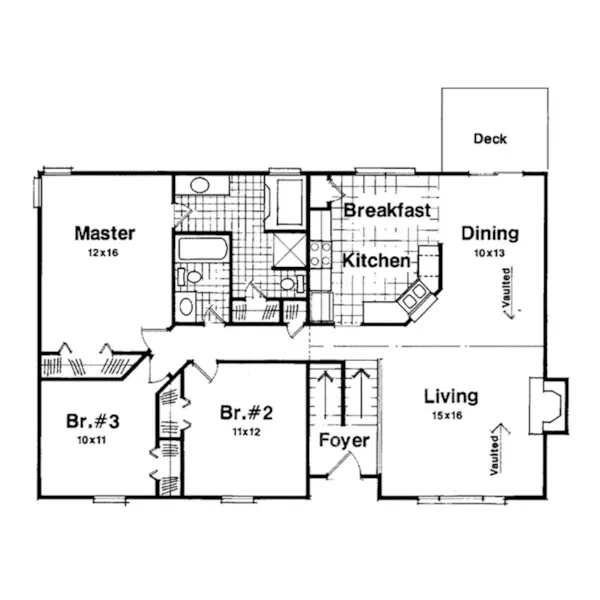 Country House Plan First Floor - Woodland Park Split-Level Home 013D-0005 - Shop House Plans and More