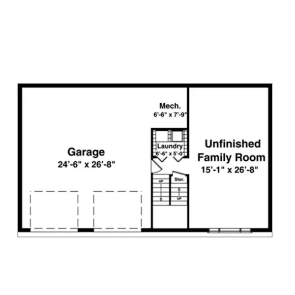 Country House Plan Lower Level Floor - Woodland Park Split-Level Home 013D-0005 - Shop House Plans and More