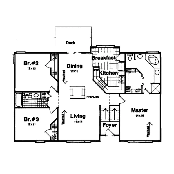 Traditional House Plan First Floor - Bryn Mawr Split-Level Home 013D-0008 - Search House Plans and More