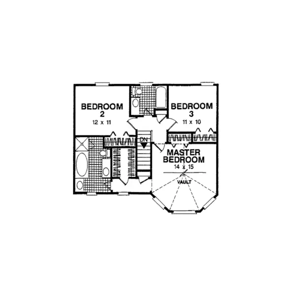 Traditional House Plan Second Floor - Elliott Victorian Home 013D-0009 - Search House Plans and More