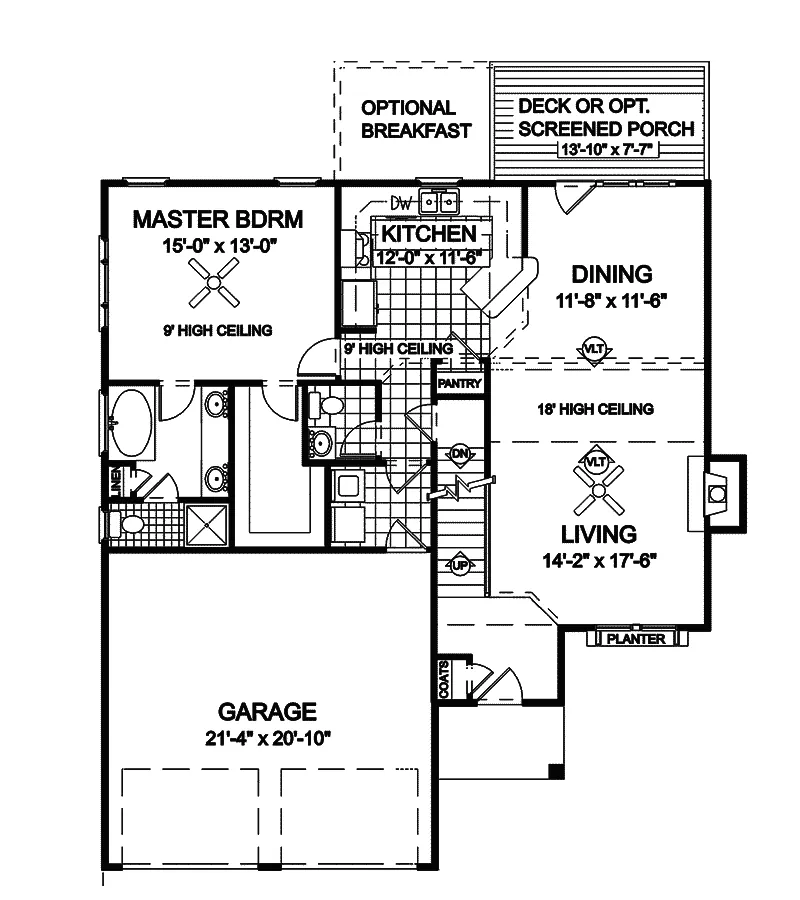 Contemporary House Plan First Floor - Collins Ranch Home 013D-0013 - Search House Plans and More
