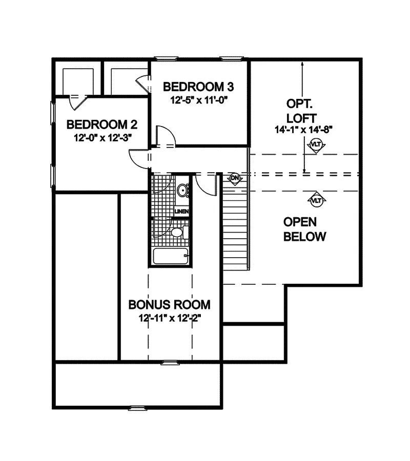 Contemporary House Plan Second Floor - Collins Ranch Home 013D-0013 - Search House Plans and More