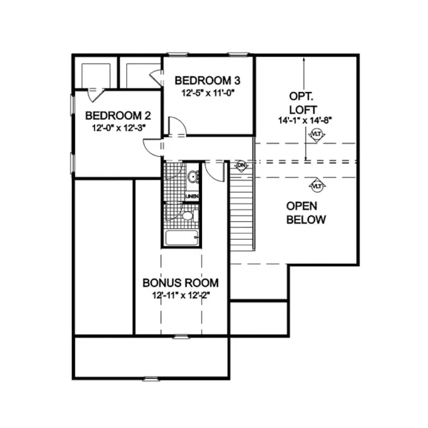 Contemporary House Plan Second Floor - Collins Ranch Home 013D-0013 - Search House Plans and More