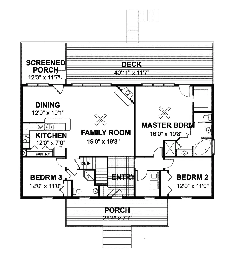 Country House Plan First Floor - Evergreen Point Rustic Home 013D-0014 - Search House Plans and More