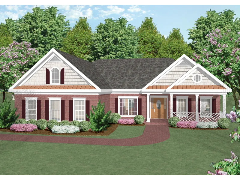 Arts & Crafts House Plan Front Image - Ellisport Ranch Home 013D-0015 - Search House Plans and More