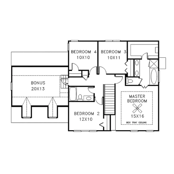 Greek Revival House Plan Second Floor - Thomaston Traditional Home 013D-0018 - Shop House Plans and More