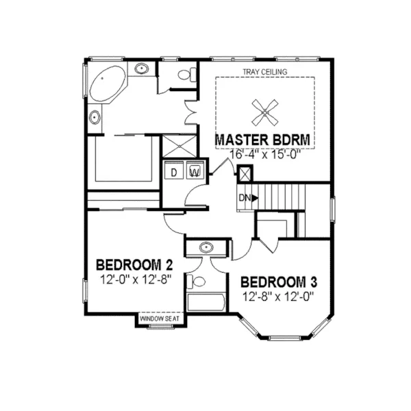 Victorian House Plan Second Floor - Woodmill Victorian Home 013D-0020 - Shop House Plans and More