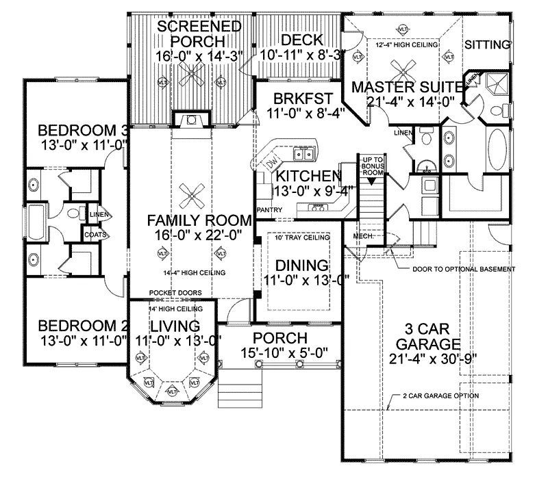 Craftsman House Plan First Floor - Townsend Ranch Home 013D-0021 - Shop House Plans and More