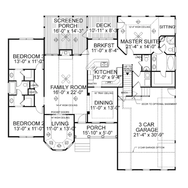 Country House Plan First Floor - Townsend Ranch Home 013D-0021 - Shop House Plans and More