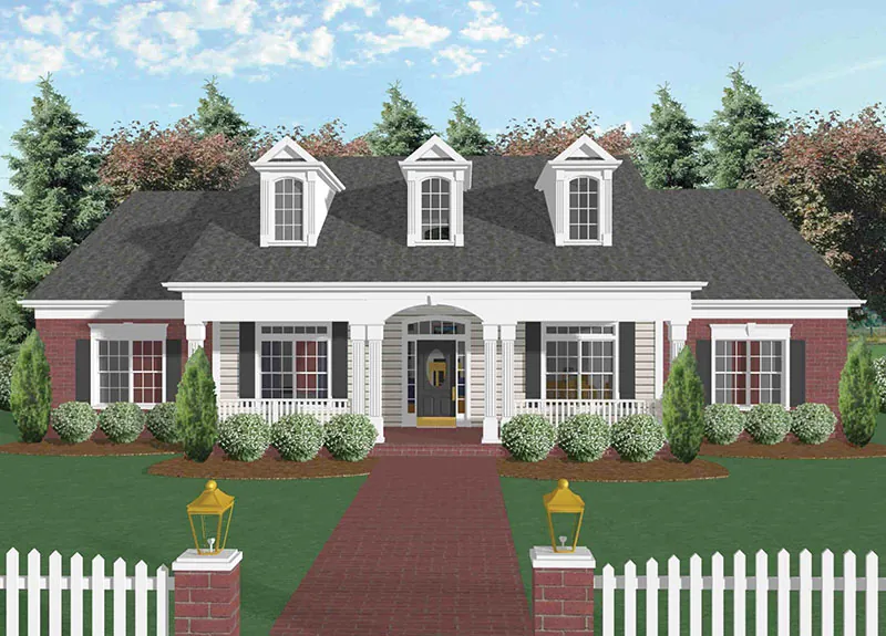Colonial House Plan Front Image - Mannington Southern Home 013D-0022 - Shop House Plans and More