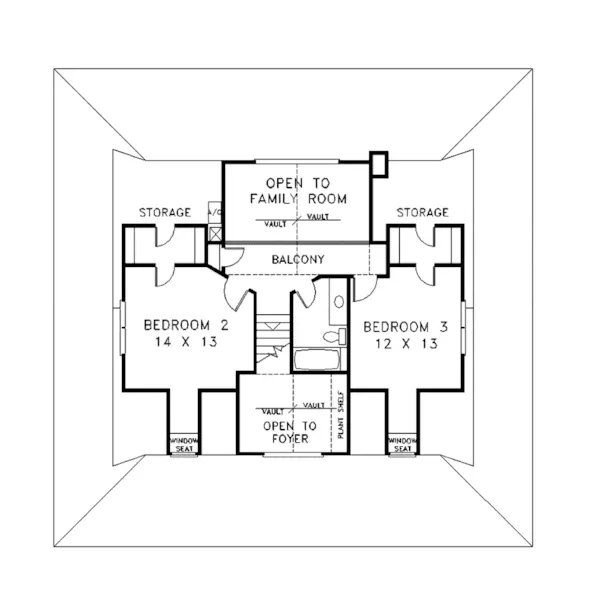 Bungalow House Plan Second Floor - Sumner Acadian Farmhouse 013D-0028 - Shop House Plans and More