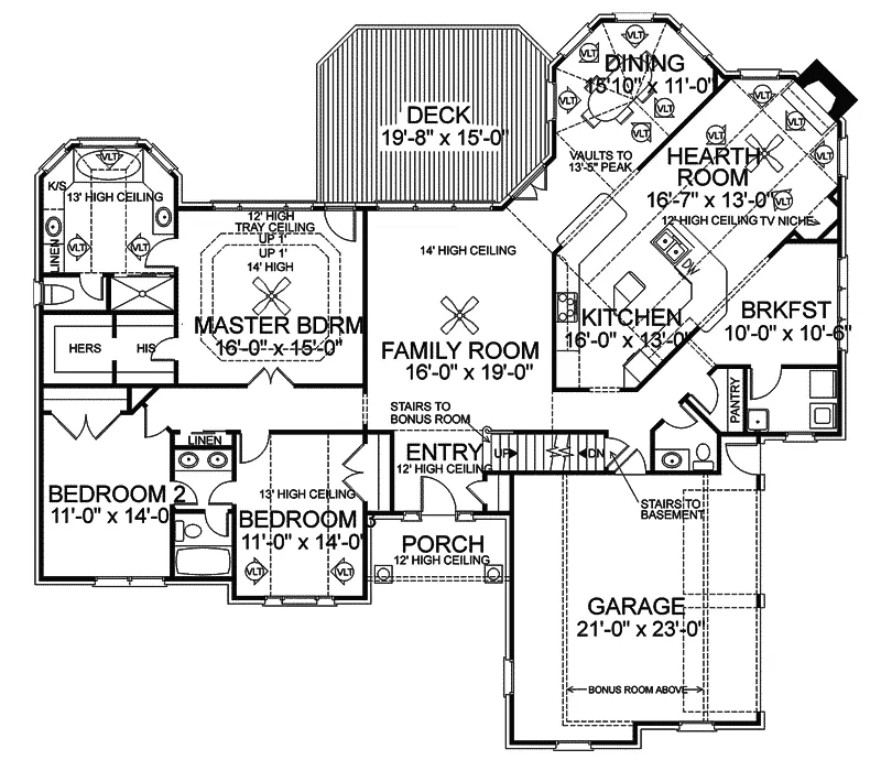 Traditional House Plan First Floor - Barwick Ranch Home 013D-0030 - Search House Plans and More