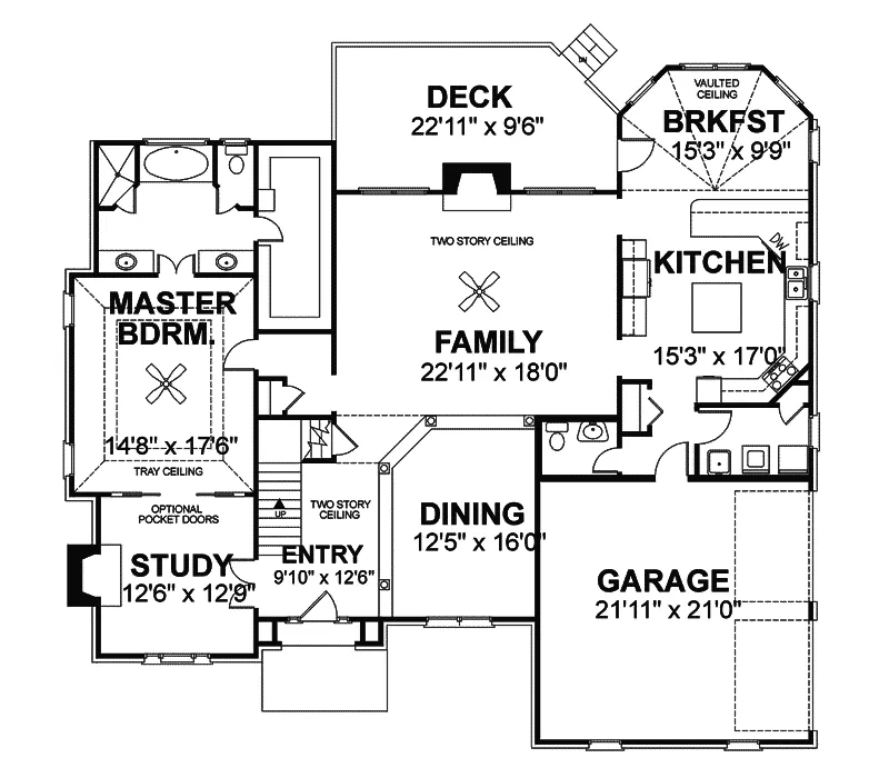 European House Plan First Floor - Dungate Traditional Home 013D-0038 - Search House Plans and More