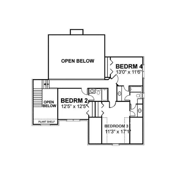 Traditional House Plan Second Floor - Dungate Traditional Home 013D-0038 - Search House Plans and More