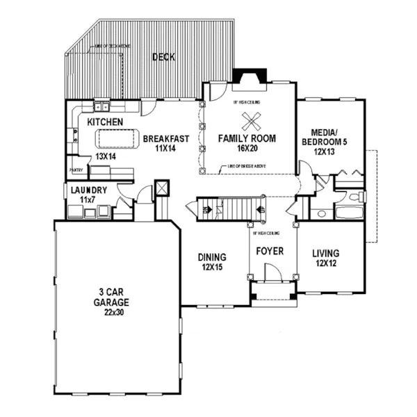 Colonial House Plan First Floor - Knoxville Greek Revival Home 013D-0040 - Search House Plans and More