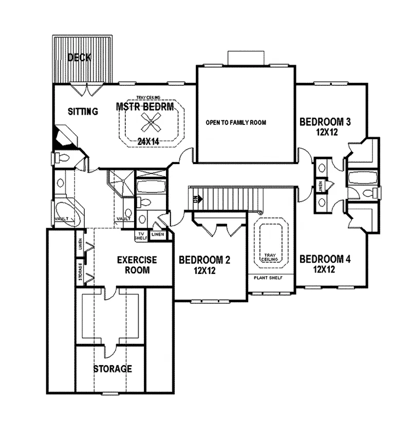 Greek Revival House Plan Second Floor - Knoxville Greek Revival Home 013D-0040 - Search House Plans and More