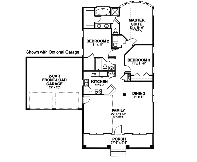 Traditional House Plan First Floor - Cadwell Country Cottage Home 013D-0044 - Search House Plans and More