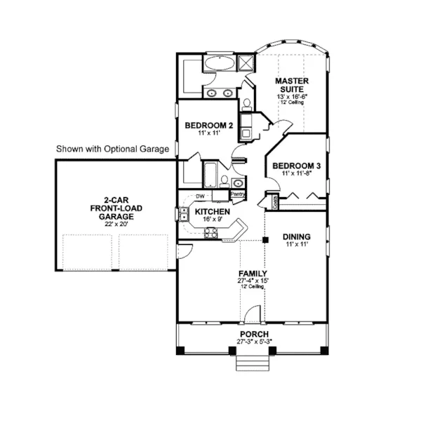 Country House Plan First Floor - Cadwell Country Cottage Home 013D-0044 - Search House Plans and More