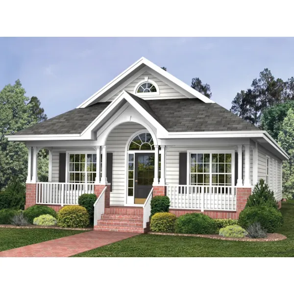 Quaint Cottage Home With Gables And Covered Porch