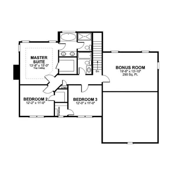 Colonial House Plan Second Floor - Harrison Glen Colonial Home 013D-0045 - Search House Plans and More