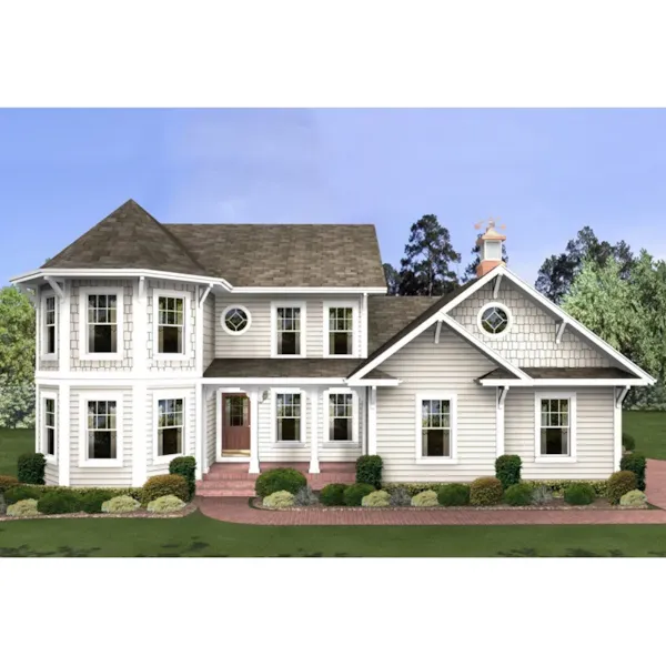 Two-Story With Double Bay Windows And Shingle Accents