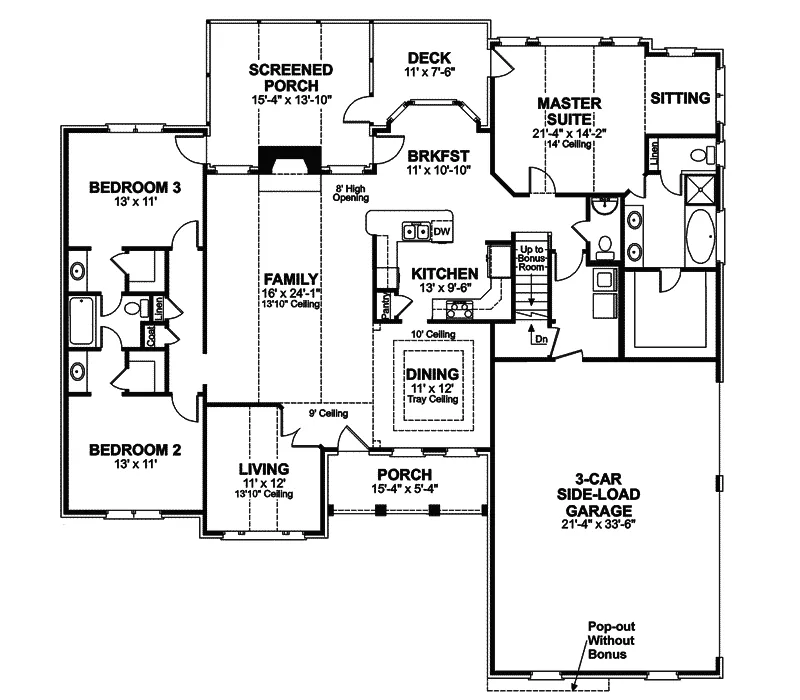 European House Plan First Floor - Andrew European Home 013D-0048 - Search House Plans and More
