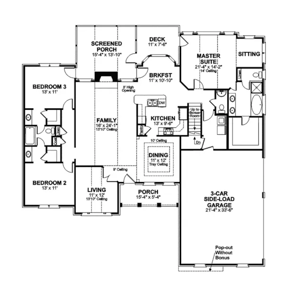 European House Plan First Floor - Andrew European Home 013D-0048 - Search House Plans and More