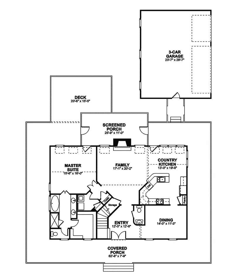 Farmhouse Plan First Floor - Milner Country Home 013D-0050 - Shop House Plans and More
