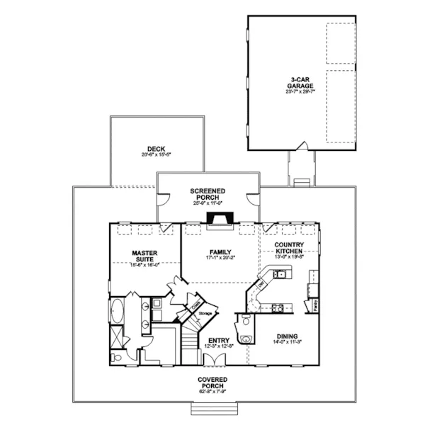 Farmhouse Plan First Floor - Milner Country Home 013D-0050 - Shop House Plans and More