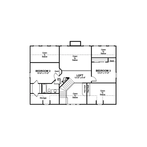 Farmhouse Plan Second Floor - Milner Country Home 013D-0050 - Shop House Plans and More