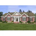 Symmetrical Gables Frame The Front Of This Home