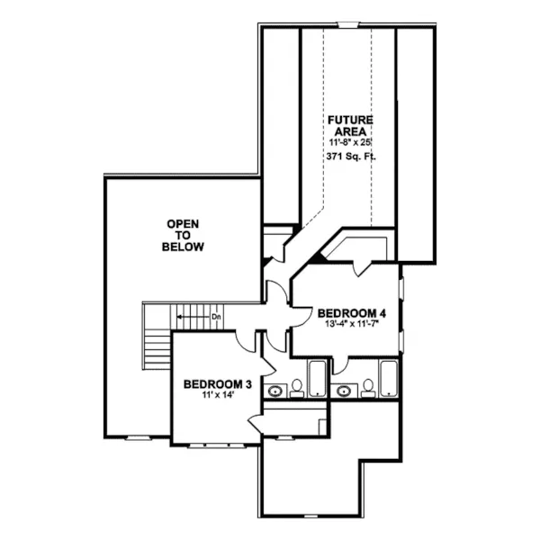 Traditional House Plan Second Floor - Brook Mill Traditional Home 013D-0052 - Search House Plans and More