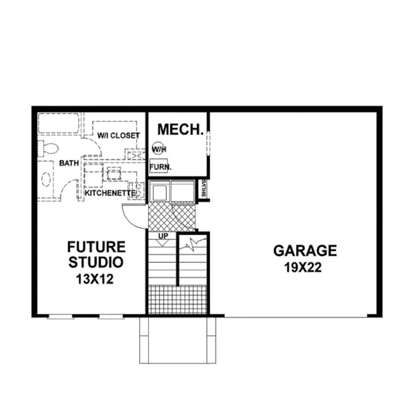 Colonial House Plan Lower Level Floor - Whitney Place Split-Level Home 013D-0054 - Shop House Plans and More