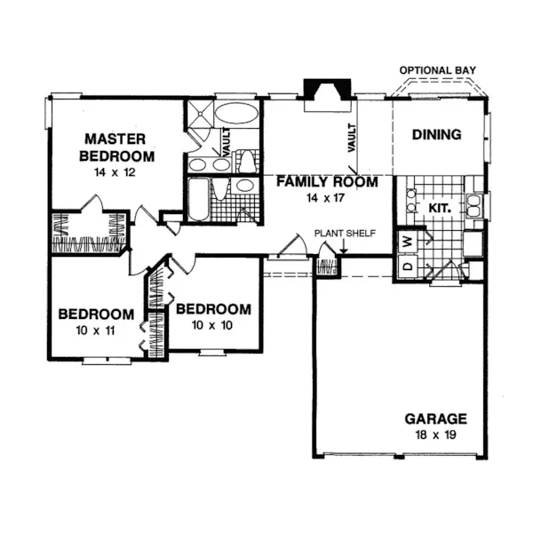 Ranch House Plan First Floor - Douglas Mill Ranch Home 013D-0056 - Search House Plans and More