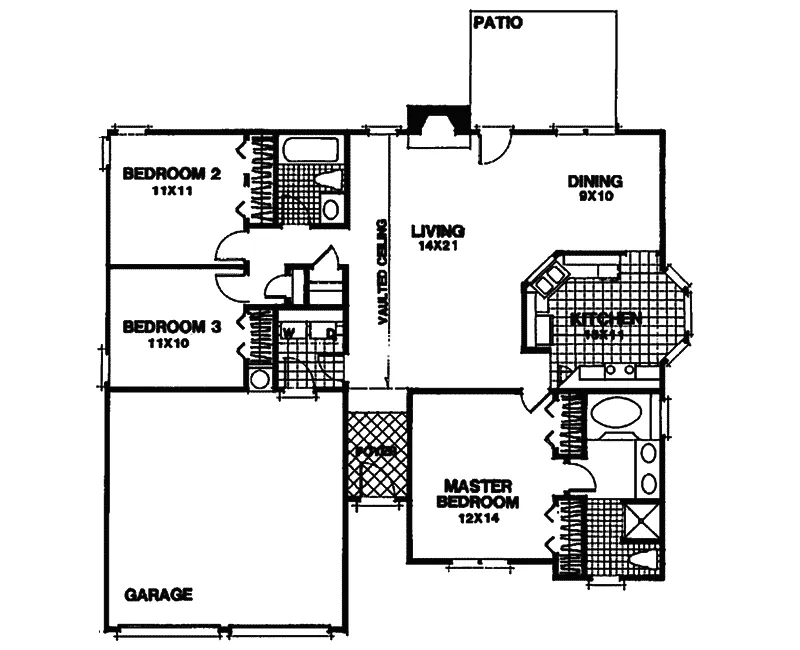 European House Plan First Floor - Duffy Ranch Home 013D-0058 - Search House Plans and More